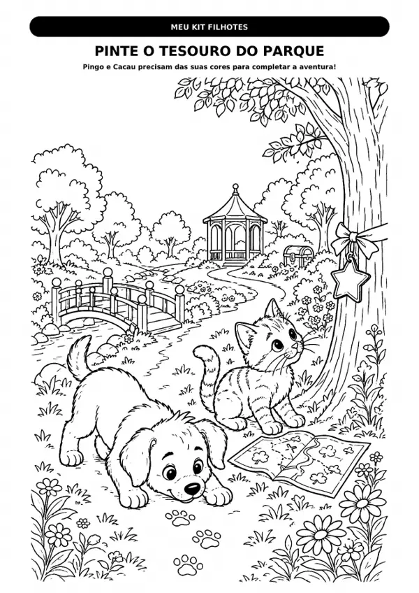 Página para pintar o tesouro do parque